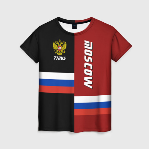 Женская футболка 3D с принтом Moscow (Москва), вид спереди #2
