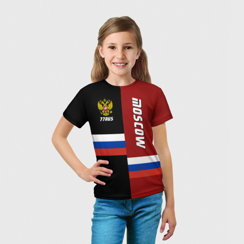 Детская футболка 3D с принтом Moscow Москва, вид сбоку #3
