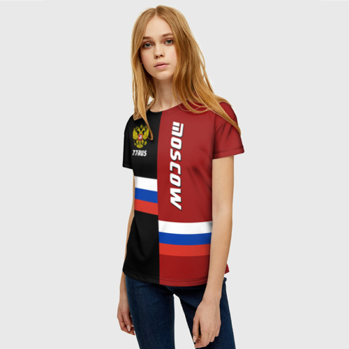 Женская футболка 3D с принтом Moscow (Москва), фото на моделе #1