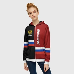 Женская толстовка 3D на молнии Moscow Москва - фото 2