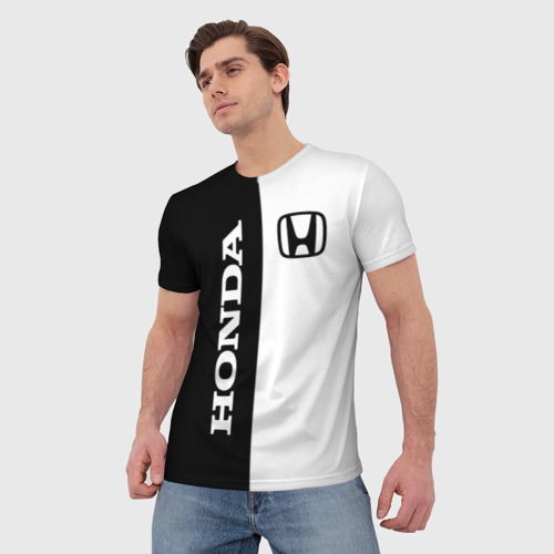 Мужская футболка 3D с принтом Honda, фото на моделе #1