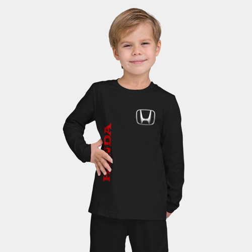Детская пижама с лонгсливом хлопок Honda, цвет черный - фото 3
