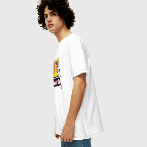 Мужская футболка хлопок Oversize Назад в 90е, цвет белый - фото 5
