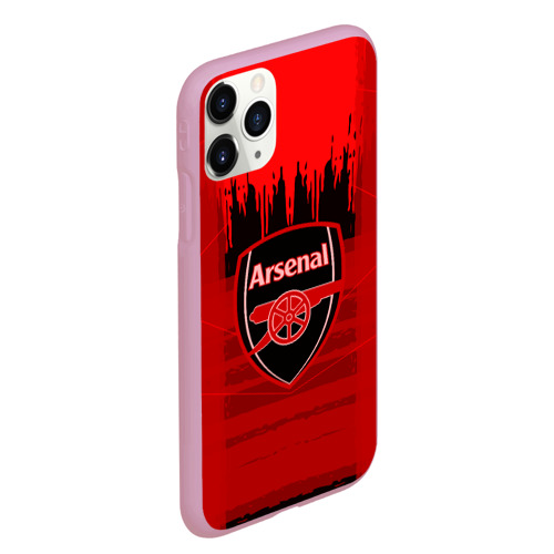 Чехол для iPhone 11 Pro Max матовый FC Arsenal abstract color, цвет розовый - фото 3