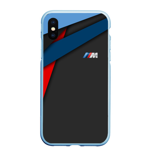 Чехол для iPhone XS Max матовый BmW motorsport БМВ m performance, цвет голубой