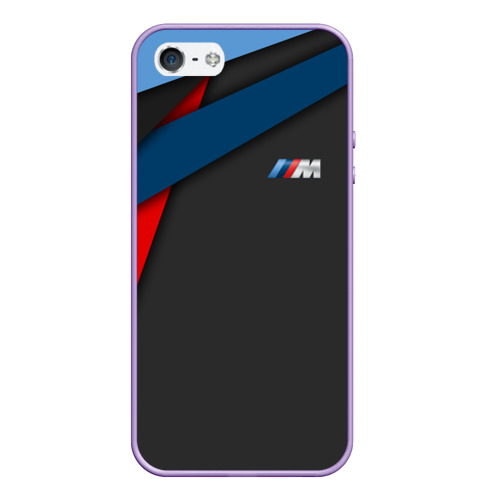 Чехол для iPhone 5/5S матовый BmW motorsport БМВ m performance, цвет светло-сиреневый
