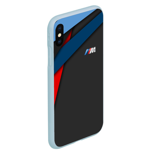 Чехол для iPhone XS Max матовый BmW motorsport БМВ m performance, цвет голубой - фото 3