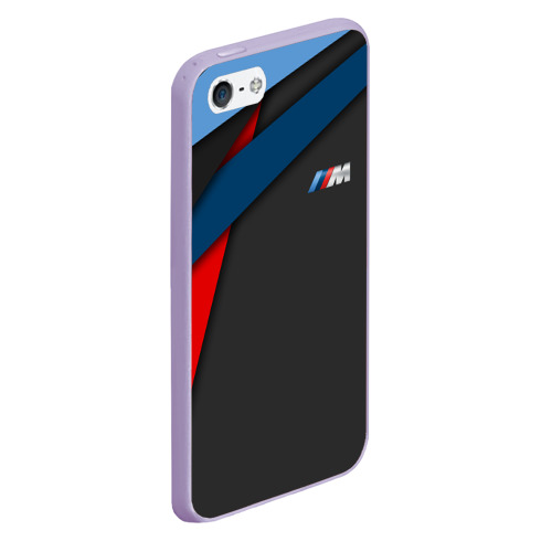 Чехол для iPhone 5/5S матовый BmW motorsport БМВ m performance, цвет светло-сиреневый - фото 3