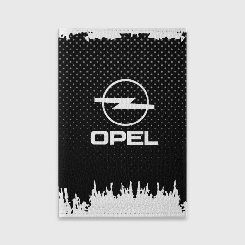 Обложка для паспорта матовая кожа Opel, цвет черный