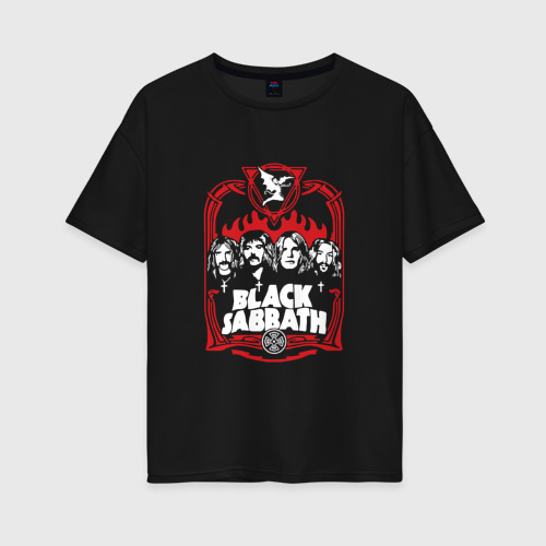 Женская футболка хлопок Oversize Black Sabbath, цвет черный