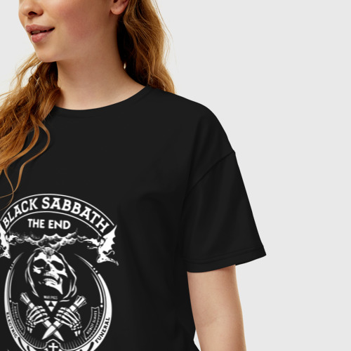 Женская футболка хлопок Oversize Black Sabbath the end, цвет черный - фото 3