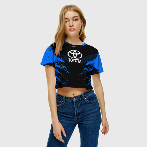 Женская футболка Crop-top 3D TOYOTA SPORT COLLECTION, цвет 3D печать - фото 3