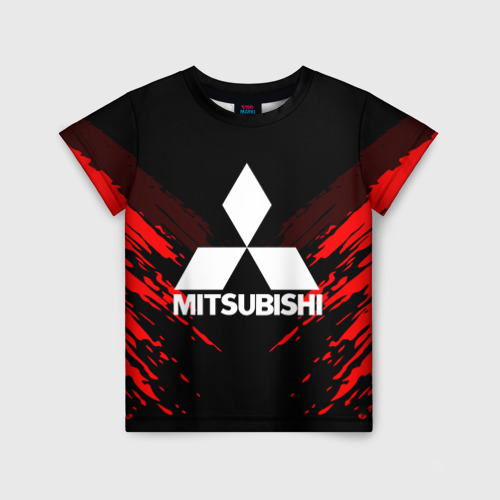 Детская футболка 3D с принтом Mitsubishi sport collection, вид спереди #2