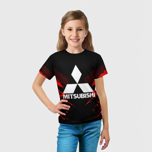 Детская футболка 3D с принтом Mitsubishi sport collection, вид сбоку #3