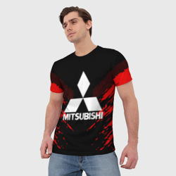 Мужская футболка 3D Mitsubishi sport collection - фото 2