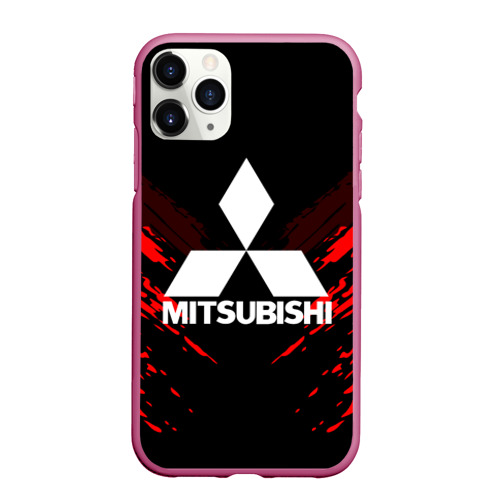 Чехол для iPhone 11 Pro Max матовый Mitsubishi sport collection, цвет малиновый