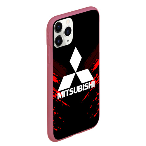 Чехол для iPhone 11 Pro Max матовый Mitsubishi sport collection, цвет малиновый - фото 3