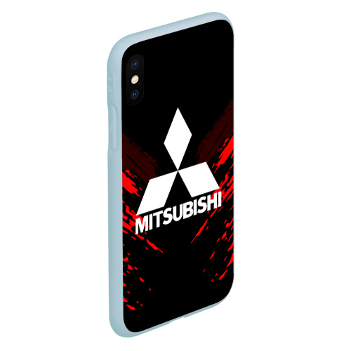 Чехол для iPhone XS Max матовый Mitsubishi sport collection, цвет голубой - фото 3