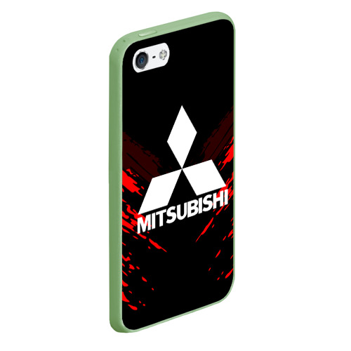 Чехол для iPhone 5/5S матовый Mitsubishi sport collection, цвет салатовый - фото 3