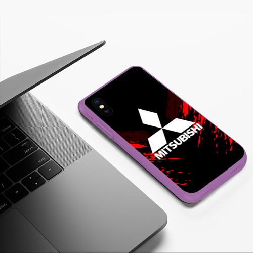 Чехол для iPhone XS Max матовый Mitsubishi sport collection, цвет фиолетовый - фото 5