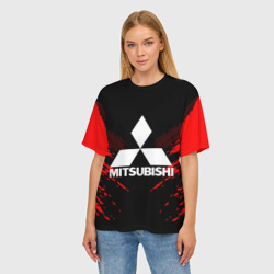 Женская футболка oversize 3D Mitsubishi sport collection - фото 2