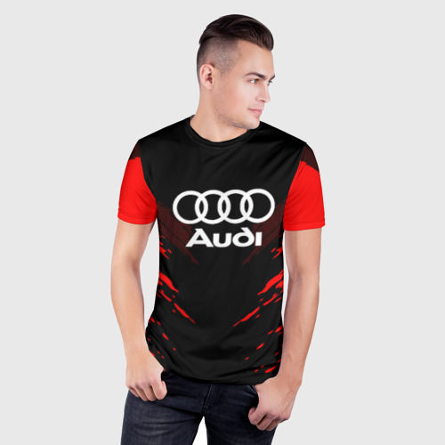 Мужская футболка 3D Slim Audi sport collection, цвет 3D печать - фото 3