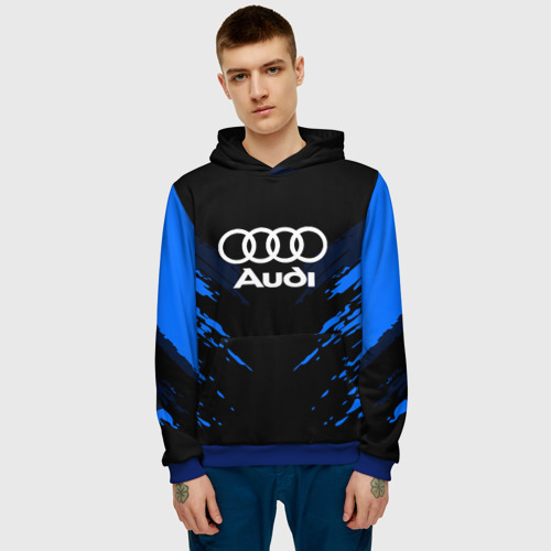Мужская толстовка 3D Audi sport collection, цвет синий - фото 3
