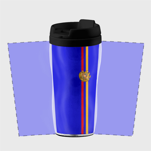 Термокружка-непроливайка Армения, лента с гербом, цвет черный - фото 2