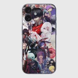 Чехол для iPhone 16 силиконовый с защитой камеры Tokyo-Ghoul