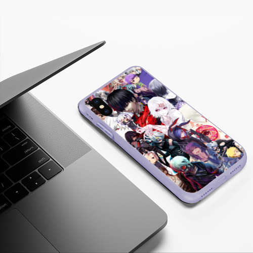 Чехол для iPhone XS Max матовый Tokyo-Ghoul, цвет светло-сиреневый - фото 5