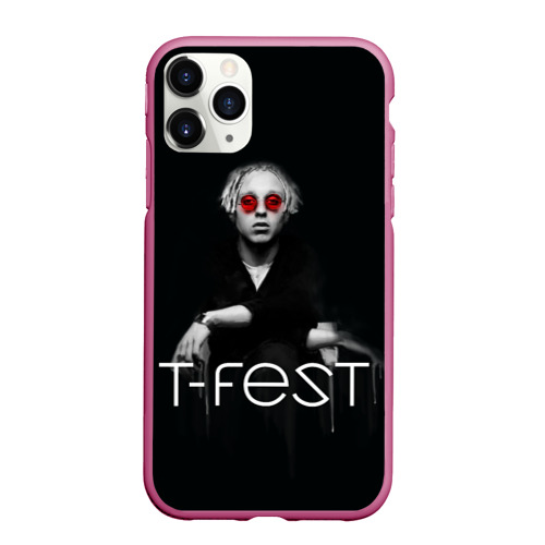 Чехол для iPhone 11 Pro Max матовый T-Fest 2, цвет малиновый