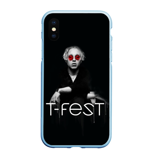 Чехол для iPhone XS Max матовый T-Fest 2, цвет голубой