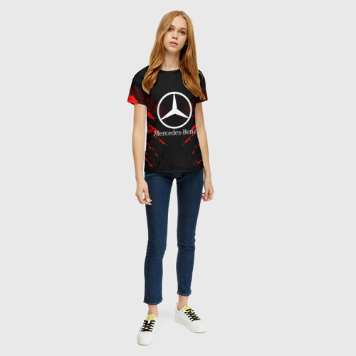 Женская футболка 3D с принтом MERCEDES-BENZ SPORT COLLECTION, вид сбоку #3