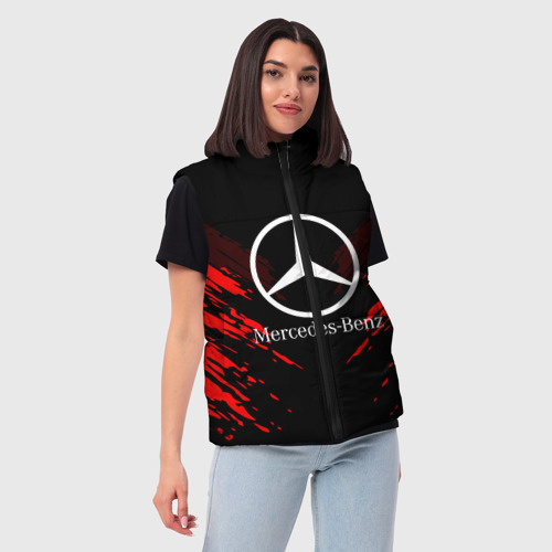 Женский жилет утепленный 3D Mercedes-Benz sport collection, цвет красный - фото 3