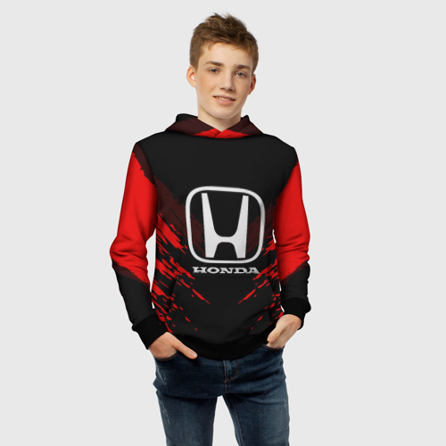 Детская толстовка 3D Honda sport collection, цвет черный - фото 6