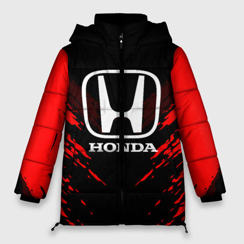 Женская зимняя куртка Oversize Honda sport collection, цвет черный