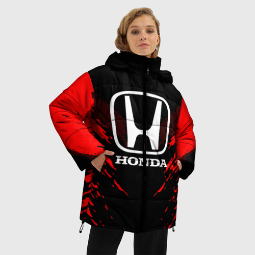 Женская зимняя куртка Oversize Honda sport collection, цвет черный - фото 3
