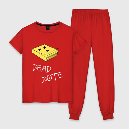 Женская пижама хлопок с принтом Dead Note, вид спереди #2
