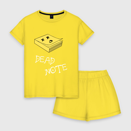 Женская пижама с шортиками хлопок с принтом Dead Note, вид спереди #2