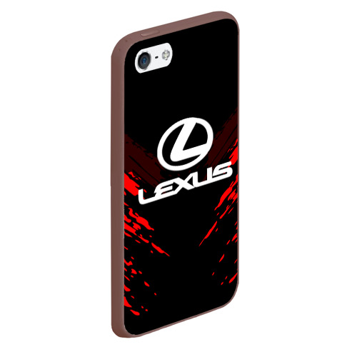 Чехол для iPhone 5/5S матовый Lexus sport collection, цвет коричневый - фото 3