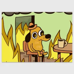 Поздравительная открытка This is fine