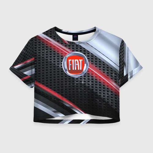 Женская футболка Crop-top 3D FIAT high speed collection, цвет 3D печать