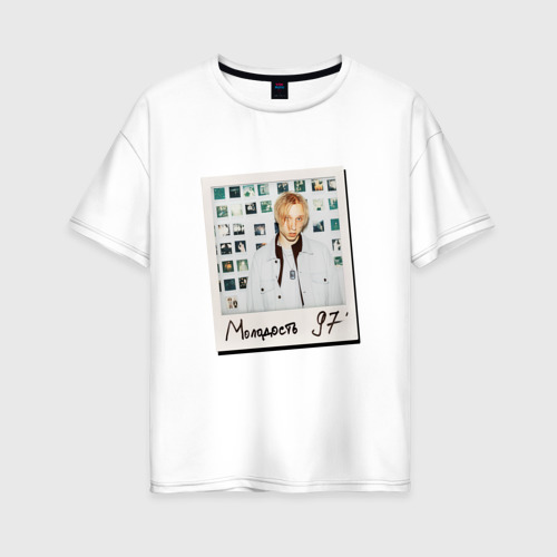 Женская футболка из хлопка оверсайз с принтом T-Fest 14, вид спереди №1