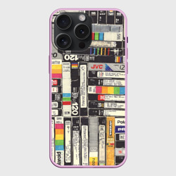 Чехол силиконовый для Apple iPhone 15 Pro Мax матовый VHS-кассеты