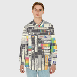 Мужская рубашка oversize 3D VHS-кассеты - фото 2
