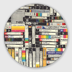 Круглый коврик для мышки VHS-кассеты