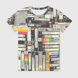 Женская футболка 3D VHS-кассеты