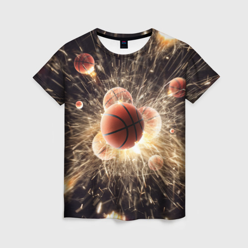 Женская футболка с принтом Звезда баскетбола, вид спереди №1