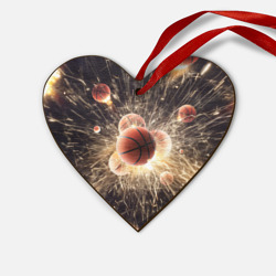 Деревянная игрушка Сердце Звезда баскетбола