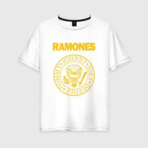 Женская футболка оверсайз из хлопка с принтом Ramones, вид спереди №1